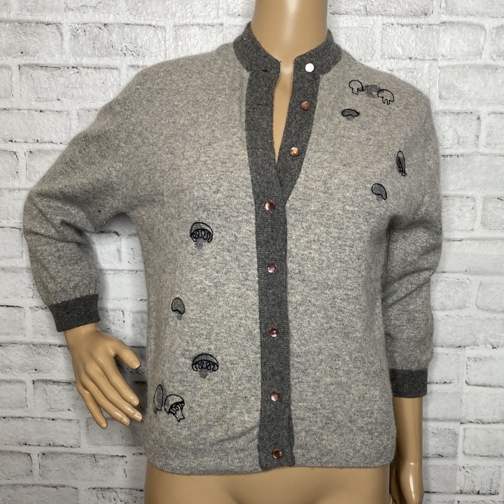 Vintage 1950’s Minklam Darlene novelty embroidered cardigan sweater